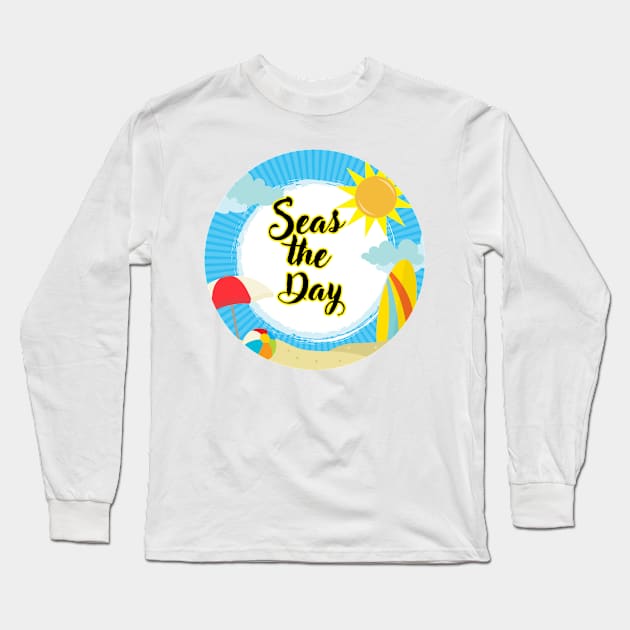 Seas The Day Long Sleeve T-Shirt by WonBerland